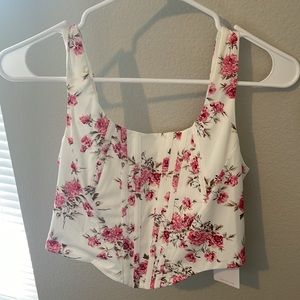 White floral corset top